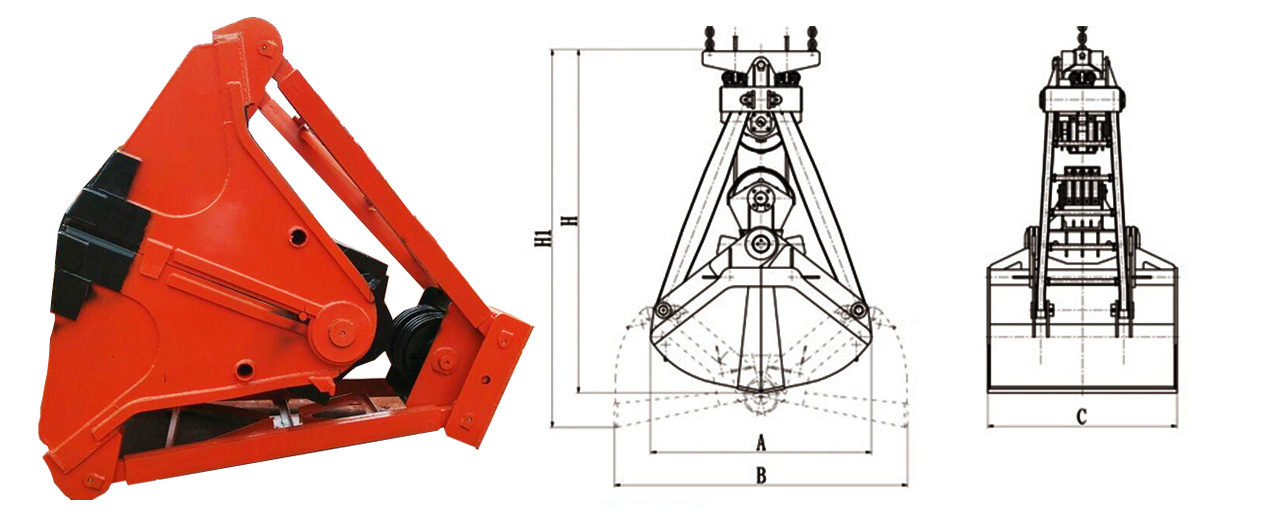 Double-flap Grab Bucket for Crane